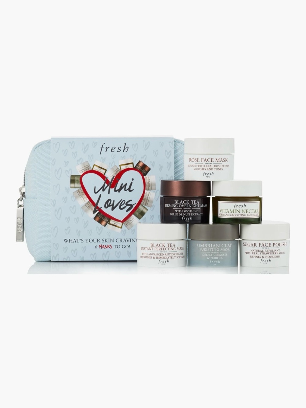 Fresh Mini Loves Mask Set with Canvas Pouch NWT